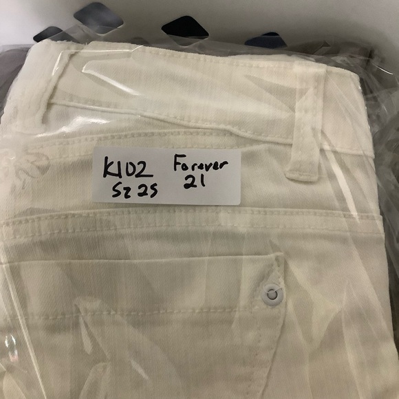 Forever 21 Jeans Lot Sz 25 White Grey Slim Skinny - Picture 13 of 13